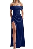 Memoriesea Women's Elegant Off Shoulder High Split Bodycon Evening Wedding Maxi Dress...