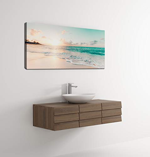 S73850 Wall Art Canvas Prints Beach Sunset Ocean Waves Nature Pictures Painting Canvas Paintings Ready To Hang For Home Decorations Wall Decor #TOP4