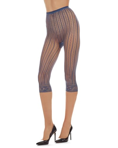 MeMoi Moonlight Blue Linear Footless Net Tights3