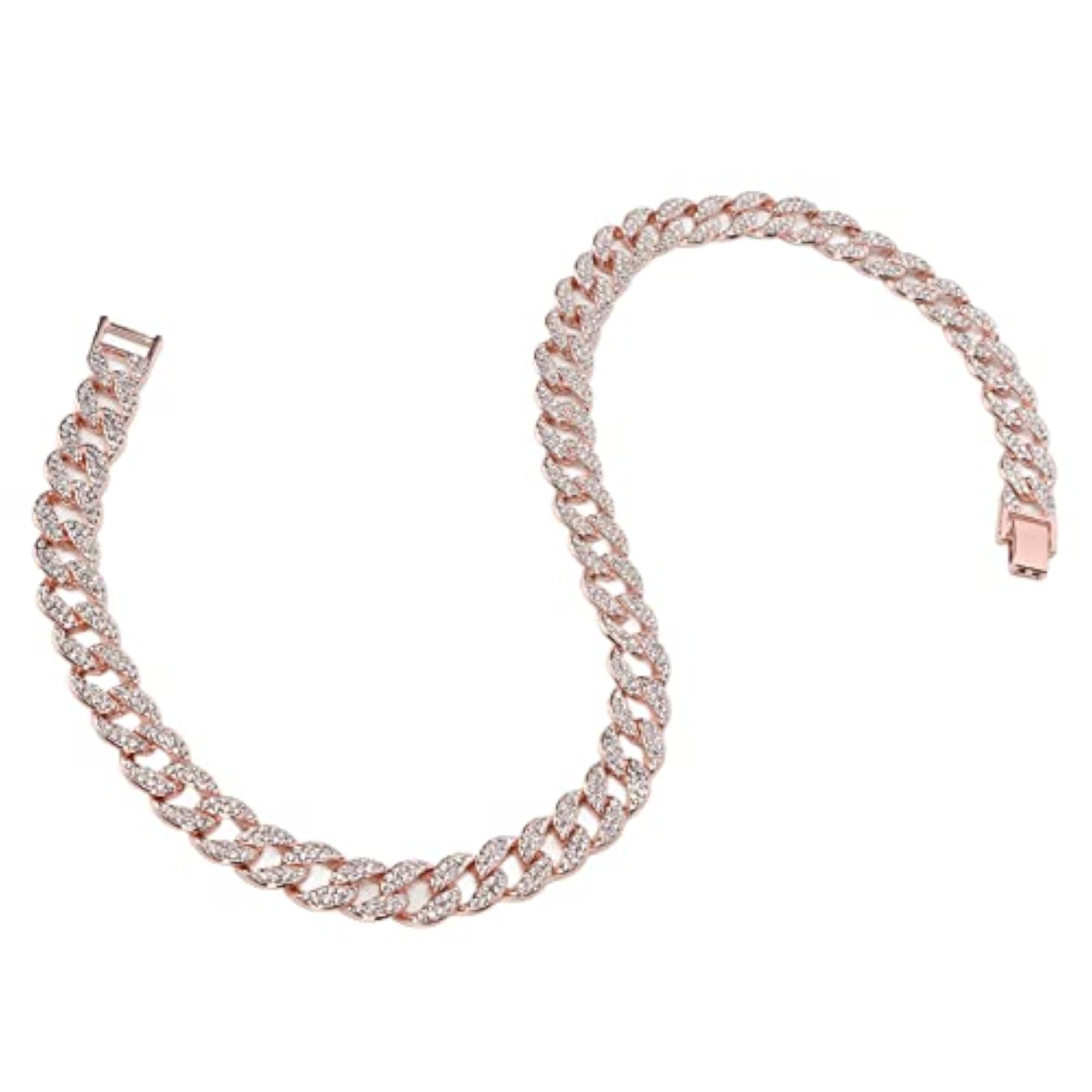 Rose Gold Cuban Chain Choker for Banquet Decoration