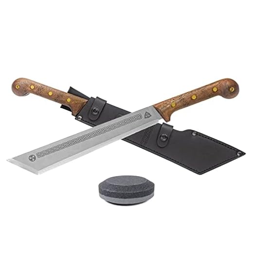 Condor Tool & Knife Argyll Scottish Machete, Walnut Handle, Hand Crafted Leather Sheath + Multi Purpose Sharpener