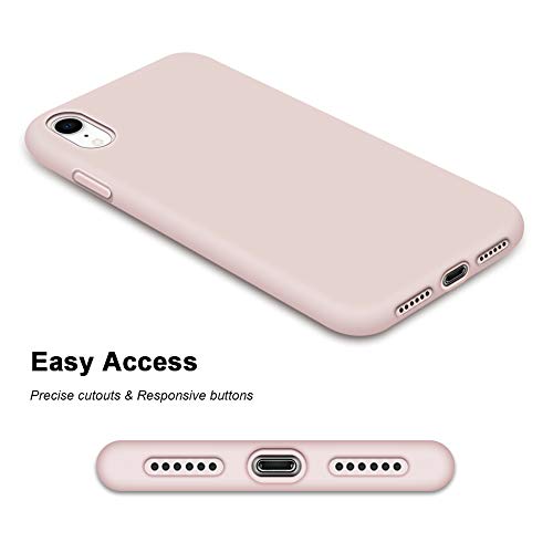 Anuck Iphone Xr Case, Soft Silicone Gel Rubber Bumper Phone Case With Anti-Scratch Microfiber Lining Hard Shell Shockproof Full-Body Protective Case Cover For Apple Iphone Xr 6.1" 2018 - Pink Sand #TOP6