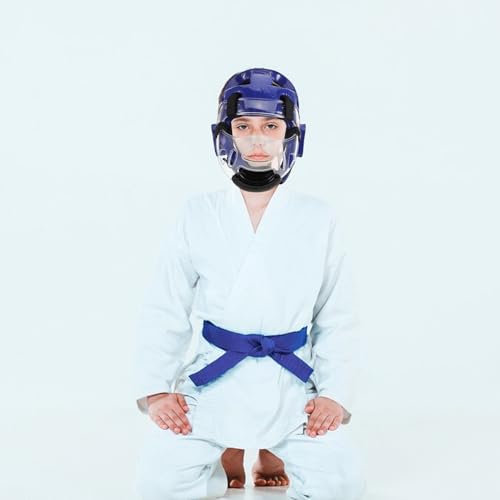Casco de taekwondo transpirable Holibanna casco de karate con ajuste modificable 5