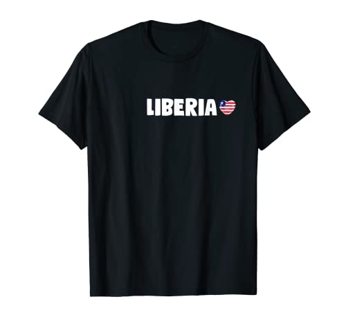 Liberia Flag Heart Pride Shirt Liberia Men Women Kids T-Shirt