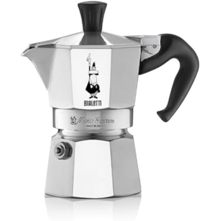 Bialetti Moka Express Export Espresso Maker,90 ml, Silver