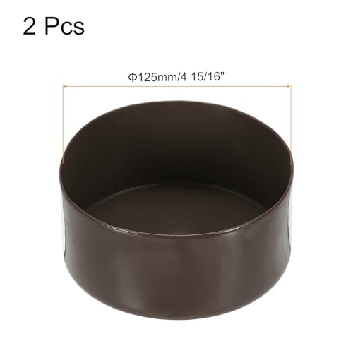 Image of uxcell 2pcs Rubber End Caps 125mm(4 15 /16 Inch) ID x 80mm(3 1 /8 Inch) H Vinyl Round Tube Bolt Cap Cover Screw Thread Protectors Brown