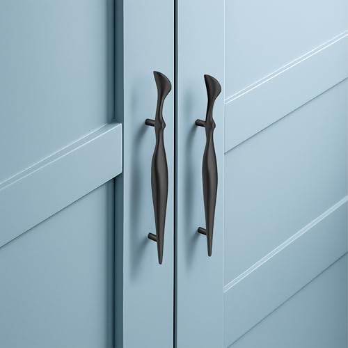Image of Plantex Cabinet Handle /Kitchen Cabinet Door Handle /Wardrobe /96 mm Cupboard Handle /Door Pull-Push Handle for Home /Office - Pack of 2 (Black)