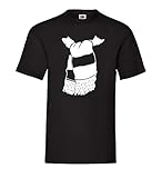 100 % algodón Generisch Bufanda de Aficionado en Color Deines Vereins Hombre Camiseta - shirt84 - Negro, XL