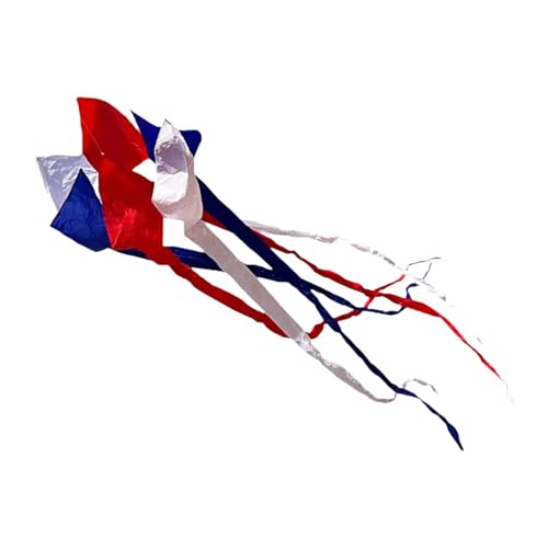 Vaveren Long Tail Kite Spinner Kite Multipurpose Practical Reusable Popular Rotating Tube Kite Rotable Tail Kite for Park Outdoor Sea, Red White Blue