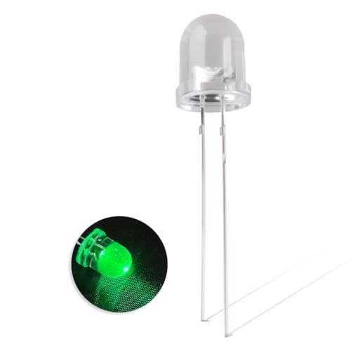 Innfeeltech 50pcs 8mm blanc ampoule lumière verte LED Diode lampe DC 1.9v ~ 2.1v 20ma 8mm Electronic Emission element diode électroluminescente LED