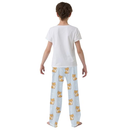 Boys' Pants Cute Yellow Dog Long Bottoms Jogger Pants Elastic Waist Trousers with Pockets S-XL3