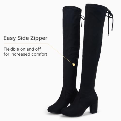 Vepose Women's Thigh High Black Suede Boots, Size Zipper Size 8.5, 991 by Vepose - Used condition - Image 4