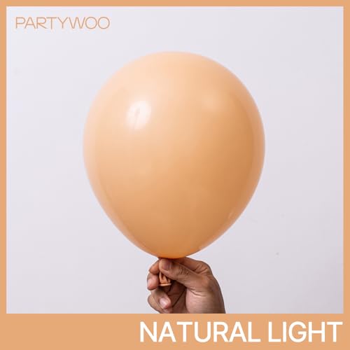 Image of PartyWoo Nude Balloons 100 pcs Different Sizes Pack of 36 18 12 10 5 Inch Beige Apricot Balloon Arch Kit Garland for Thanksgiving Graduation Baby Shower Boho Theme Birthday Party Decorations Nude-Y103