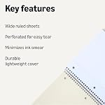 Amazon Basics Wide Ruled Spiral Notebook, 3-Subject with Pocket Divider, 150 Sheets, 8" x 10-1/2", 3 pack