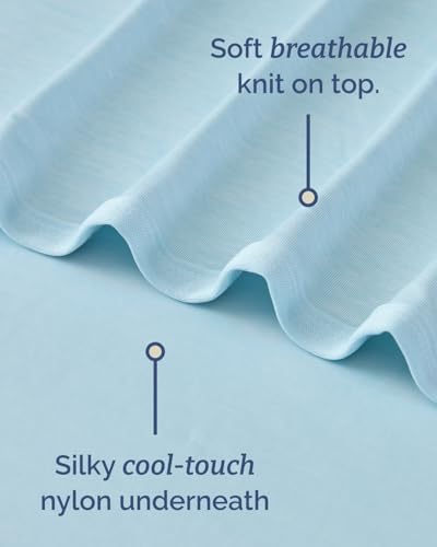 Image of Cooling Blanket for Hot Sleepers - Cold Blanket Twin /Twin XL Size - Double-Sided, Ultra Cool for Summer, Night Sweats & All Seasons - Lightweight & Breathable for Bed or Couch - Light Blue, 50 inch x 60 inch