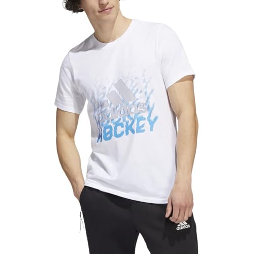 T-shirt de hockey adidas blanc taille M vêtement sport homme