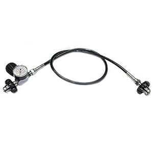 Metalsub Zuurstofflessen tank Equalizer DIN300 + manometer (1 meter)