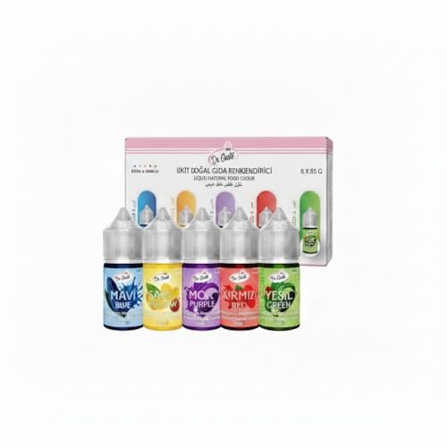 Gusto Doğal Sıvı Gıda Boyası 5x35 g Mavi Sarı Mor Kırmızı Yeşil