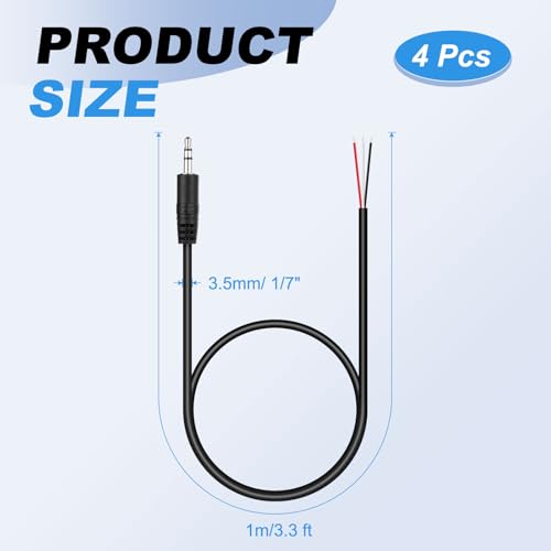 Cable Jack 3.5mm 1m 4 piezas PATIKIL miniatura 2