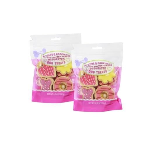 Trader joes Hugs & Cookies Peanut Butter Flavor Decorated Dog Treats 6.76 oz (192g) - Set of 2 -  Tjs