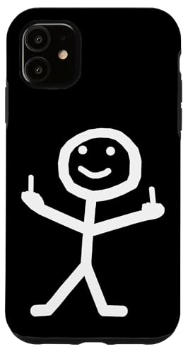 Stickman Middle Finger Funny Silhouette Nasty Joke Party Fun Case for iPhone 11