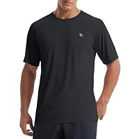 baleaf UV Shirt Herren Sport T Shirt Schwimmshirt Wasser UPF 50+ Sportshirt Trainingsshirt Fitness Shirt Funktionsshirt Schnelltrocknend Gym Schwarz XL