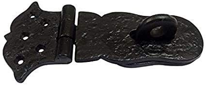 Image of Adonai Hardware inchParan inch Antique Cast Iron Hasp & Staple (6 Inch x 2 Pack, Black Powder Coated) for Vintage Pirates Treasure Chest, Trunk, Wooden Jewelry Box, Cases, Furniture and Sheds