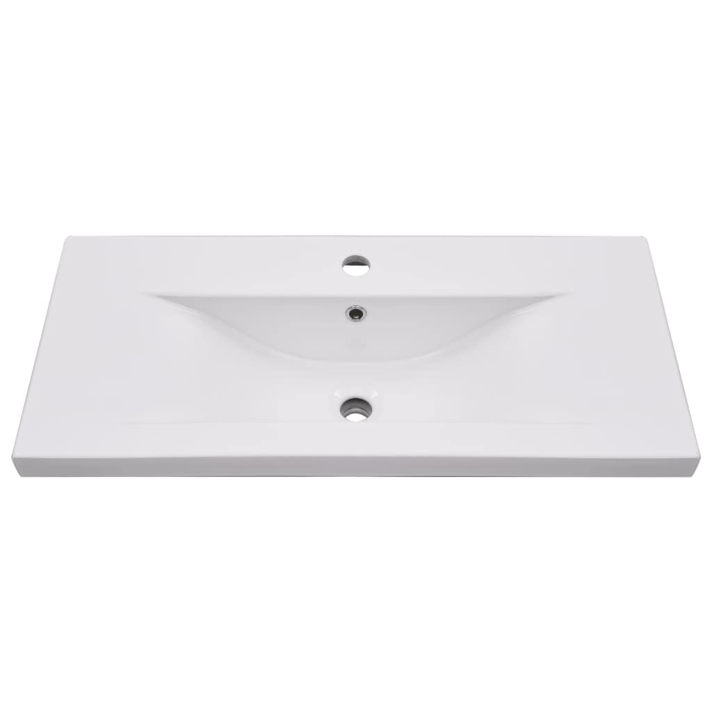 INLIFE Lavabo empotrable 81 x 39,5 x 18,5 cm de cerámica blanca, 16,9 kg, 145062