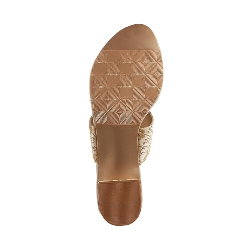 Image of Metro Women Ethnicwear Beaded Block Heel Sandal