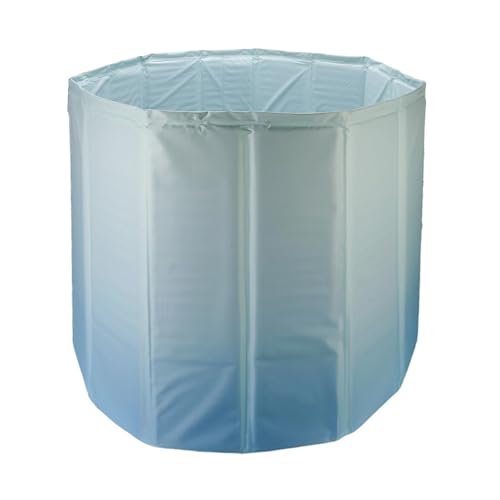 YYW Faltbare Badewanne für Erwachsene, große faltbare kalte Tauchwanne zur Erholung, zusammenklappbarer Eis-Tauchwanne, geeignet für Zuhause, im Freien, Fitnessstudios (Farbverlauf, blaues Isolierset