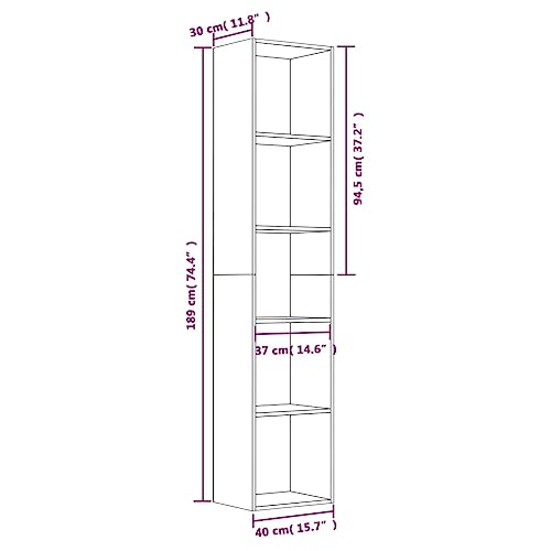 Estantería de madera de ingeniería con estantes de pie verticales para organizar archivos 3