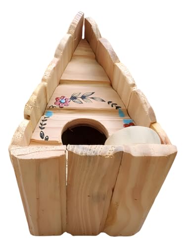 Casinha E Chalé De Pássarinho Madeira Decoração Crúa (Crúa, 14x15x22)