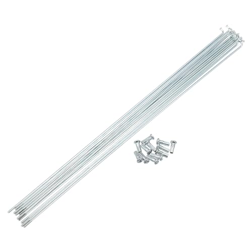 X AUTOHAUX 12pcs 14G J Bend Bicycle Galvanized Spokes 296mm 11.65
