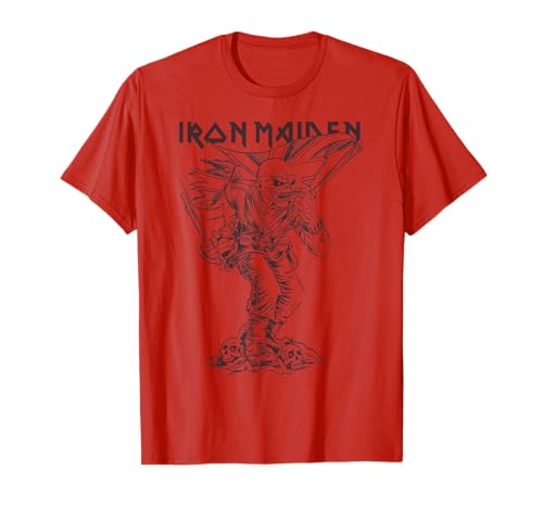 Image of Iron Maiden - Piece of Mind Graphic Novel Trooper Red T-Shirt