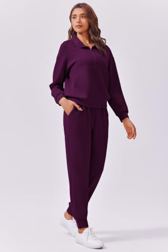 Image of PINSPARK 2 Piece Sets for Women Long Sleeve Half Zip Tracksuit Jogger Sets