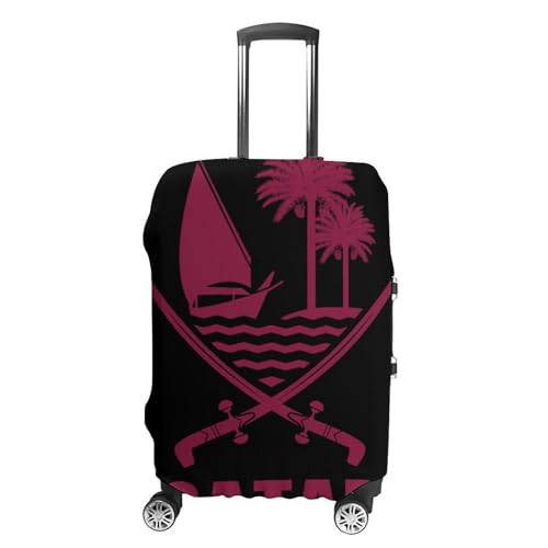 Emblem of Qatar Luggage Covers Washable Travel Suitcase Cover Elastic Baggage Protector