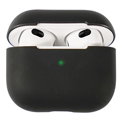 Silikon Hülle Kompatibel mit AirPods 3, Front LED Sichtbar Hülle für AirPod 3, case für Airpods 2021, Zweiteilige Schutzhülle für AirPods 3, unterstützt Kabelloses Laden (Schwarz) Cover