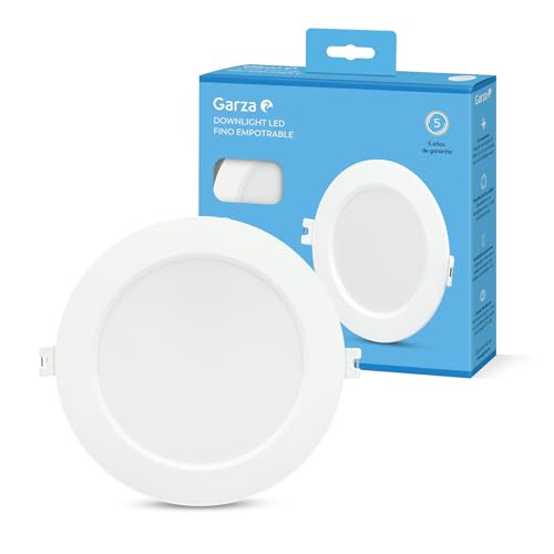 Garza - Faretti LED da incasso per Cartongesso, circolare, extrapiatto, 17cm, 12W, luce fredda 6500K, 1200lm, 30.000h, IP20, bianco, risparmio energetico 80%