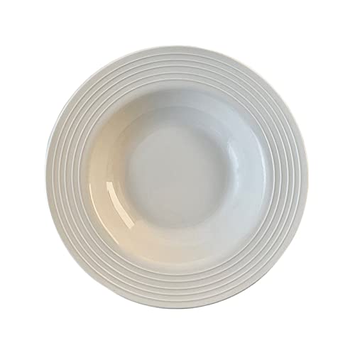 Piatto da Portata Piatto for pasta in ceramica Ciotola for pasta bianca pura Piatto fondo for la casa Ristorante Insalatiera for caffè Piatto da dessert semplice Piatto fondo rotondo Piatti da Tavola