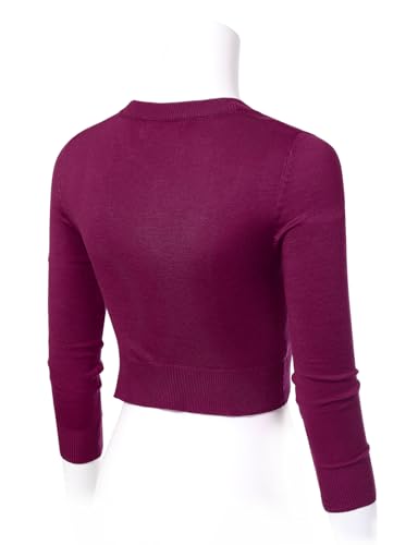 Image of Allsense Women's Cropped Bolero Shrug Cardigan | 3 /4 Sleeve, Button Down, Lightweight Knit Sweater