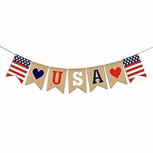 USA Banner 4th of July Banner Memorial Day Banner Patriotic Garland for USA Decorations Independence Day Decorations Patriotic Decorations Memorial Day Decorations 4th of July Decorations for Home
