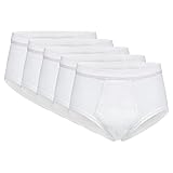 SES Herren Unterhosen Slip 5er Pack Feinripp mit Eingriff und Weichbund aus 100% Baumwolle (L)