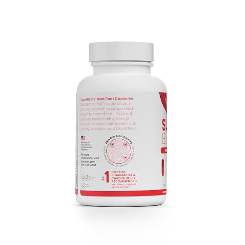 HumanN SuperBeets Beet Root Capsules Quick Release 1000mg, Helps Support Nitric Oxide Production, Blood Pressure, Heart Health, Contains Non-GMO Beetroot Powder, Studied Antioxidants 180 Count - Image 8