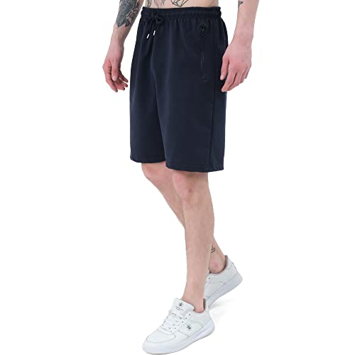 Smith & Solo Sporthose Herren Kurz - Kurze Hosen Herren, Laufshorts Männer Sommer Baumwolle Jogginghose Fitnesshose Sport Sportshorts Bermuda Shorts Hose Trainingshose Tennis (M, Indigo)