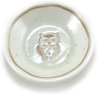 4 PCS. Japanese 3.25" Diameter Soy Sauce Wasabi Dipping Dishes Plates Lucky OWL Design
