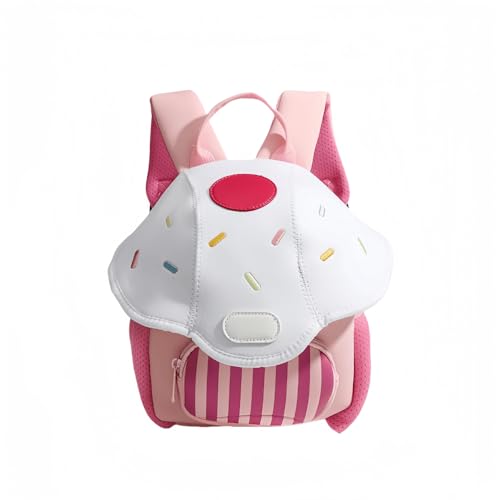 Image of Kawaii Kids Backpack for Preschool 3,4,5,6 Year Old Girl and Boy Gifts Kindergarten Elementary Cute Mushroom Toddler Bag(Pink)