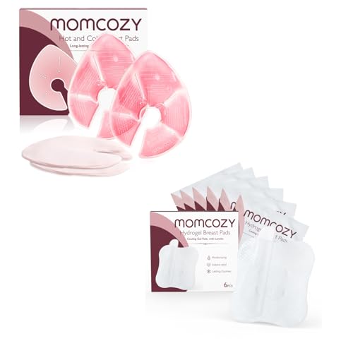 Image of Momcozy Larger Breast Therapy Packs & Soft Hydrogel Nipple Pads, Breastfeeding Essentials