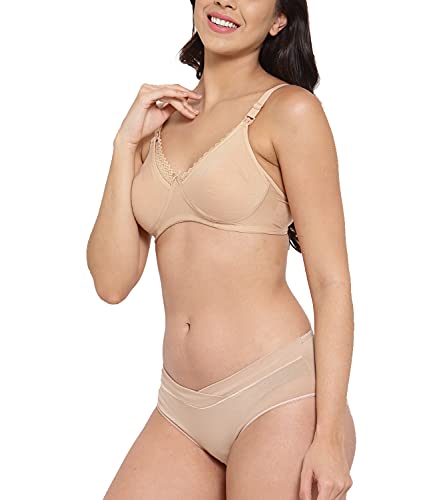 Image of Inner Sense Women's Maternity Bra and Panty Set Combo | Organic Cotton Bamboo | Antifungal, Anti Odour | Full Coverage, Medium-Rise, Stretchable | Post Pregnancy Panties