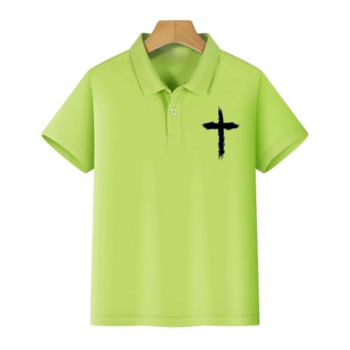 Tween Polo Shirts Cross Print Tennis Shirts Short Sleeve Aesthetic Sports Tops for Boys Girls School Uniform Shirt4