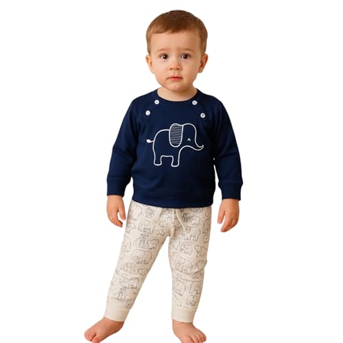 Image of NOVA BLOOM Kids Clothes for Boys | Cotton Printed Sweatshirt and Pants Set, Lightweight Breathable Kids Dress Boy Outfit, Comfortable Baby Boy Dress for Summer and Winter Wear